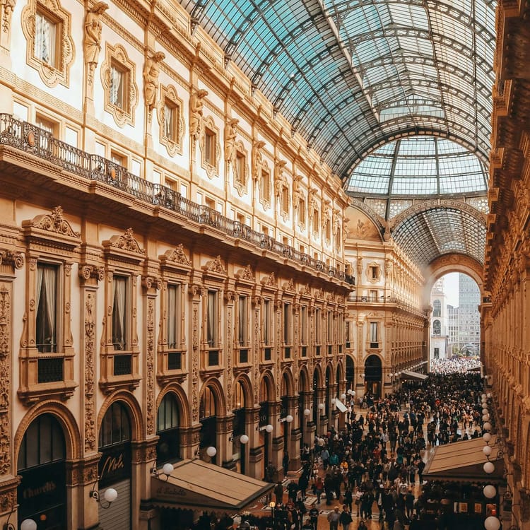 Vista de la Galleria Vittorio Emanuele en Milán